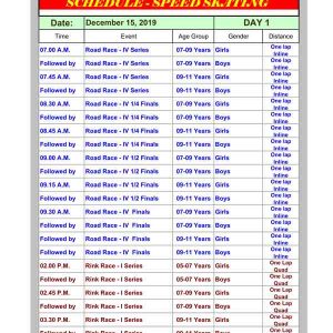 1st cadet national roller skating schedule 2019
