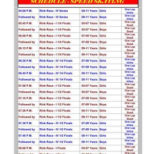 1st cadet national roller skating schedule 2019