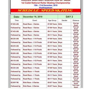 1st cadet national roller skating schedule 2019